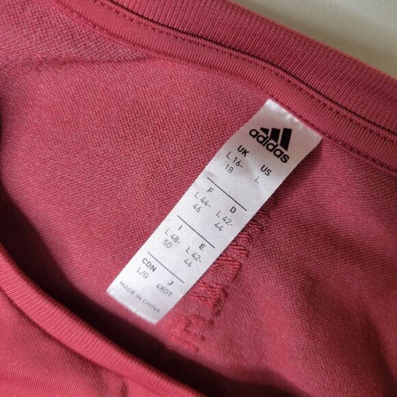 ADIDAS L 12 14 MAUVE PINK STRETCHY ATHLETIC CAP SLEEVE WORKOUT SHIRT TOP - Picture 5 of 6